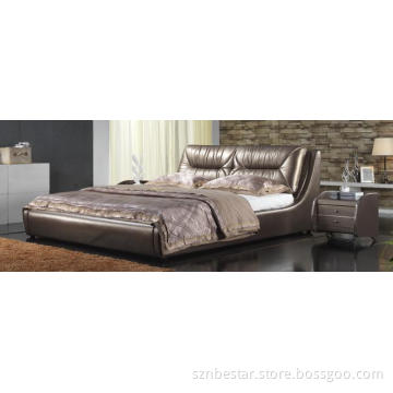 French Style Bedroom Set- Leather Bed with Crystal Decoration (6019)